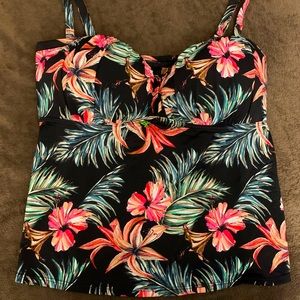 Tropical Print Tankini Top